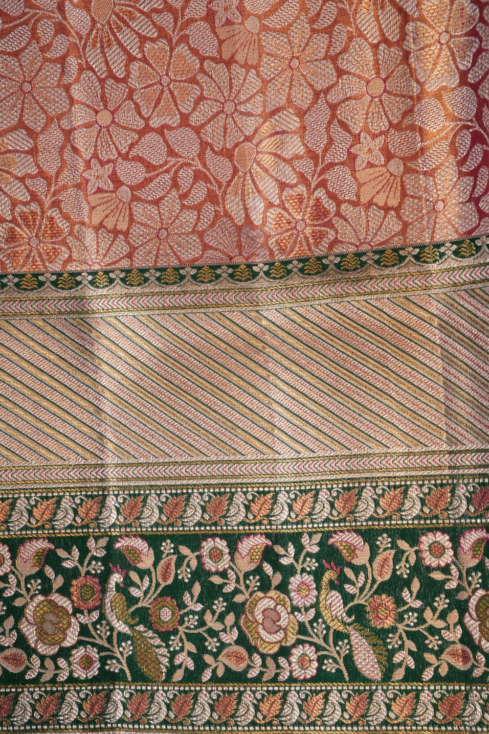 Image of Kanchipattu Pink Gold Brocade Saree